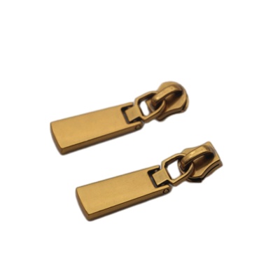 No. 5 double-section zipper pull with gilded slider, new style luggage and leather goods metal zipper pull, factory in stock