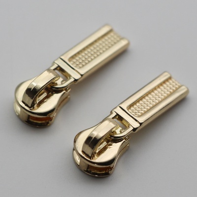 No. 3# metal pull head copper tooth fire net pull head leather goods pull head with piece luggage metal pull head factory in stock
