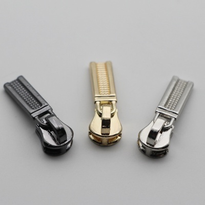 No. 3# metal pull head copper tooth fire net pull head leather goods pull head with piece luggage metal pull head factory in stock