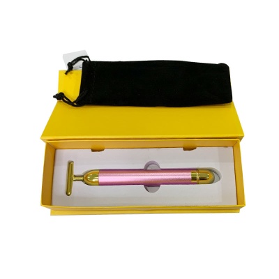 Manufacturer Wholesale 24K Gold Massage Stick Beauty Meter Electric Gold Beauty Stick Vibrating T-Shaped Massage Beauty Meter
