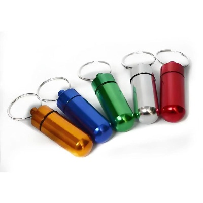 Aluminum alloy mini portable pill bottle outdoor waterproof sealed medicine can CNC lathe custom pictures and samples