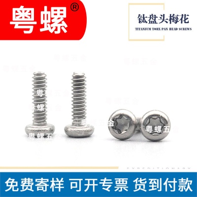 Hangzhou manufacturer M2 M2.5 titanium round head disc head plum blossom groove screw inner plum blossom titanium screw custom machine screw