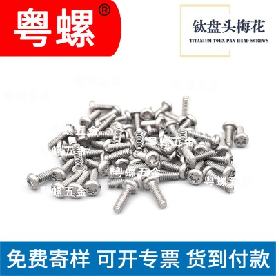 Hangzhou manufacturer M2 M2.5 titanium round head disc head plum blossom groove screw inner plum blossom titanium screw custom machine screw