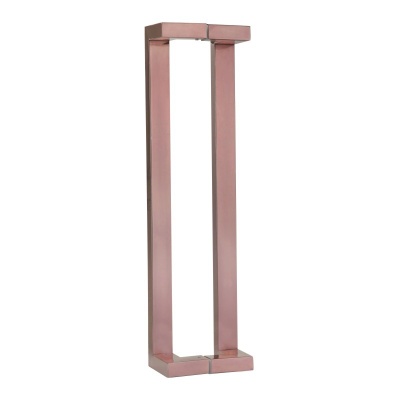 Glass door pull middle square tube four-bend door pull double-opening sliding door handle rose gold stainless steel handrail