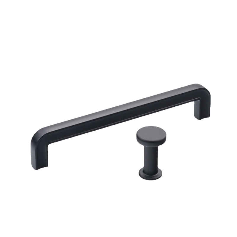 Factory direct supply solid single hole furniture hardware handle chest of drawers door handle black cabinet wardrobe handle