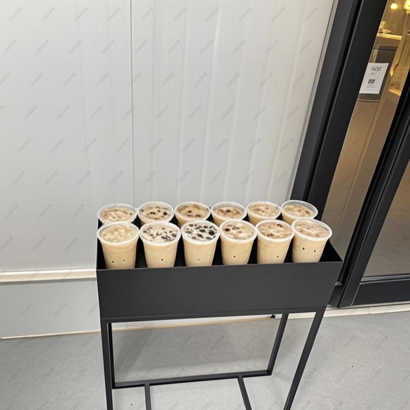 Iron milk tea holder beverage cup holder for milk tea shop and coffee shop factory in stock for sale DIY