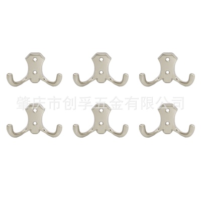 Zinc Alloy Double Clothes Hook Modern Simple Style Clothes Hook for Home Door Back Bathroom Kitchen Multifunctional Hook