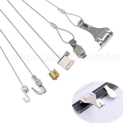 Adjustable stainless steel wire rope pendant lamp special mobile picture hanging frame track hook lighting wire lock accessories